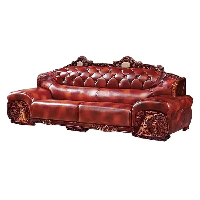 Salon familial salon canapé en cuir véritable bois massif salon canapé confortable élégant canapé Sala De Estar meubles