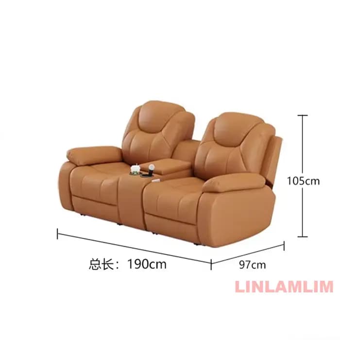 Fauteuils de cinéma maison électriques avec porte-gobelets et console d'accoudoir