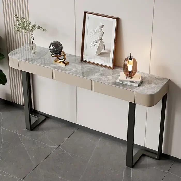 MELCabinet-Table console brillante de luxe pour couloir