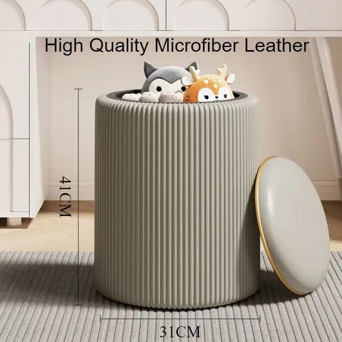 Tabouret de rangement bas rond moderne