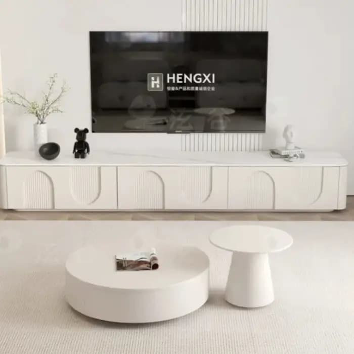 Meuble TV mural blanc moderne pour salon