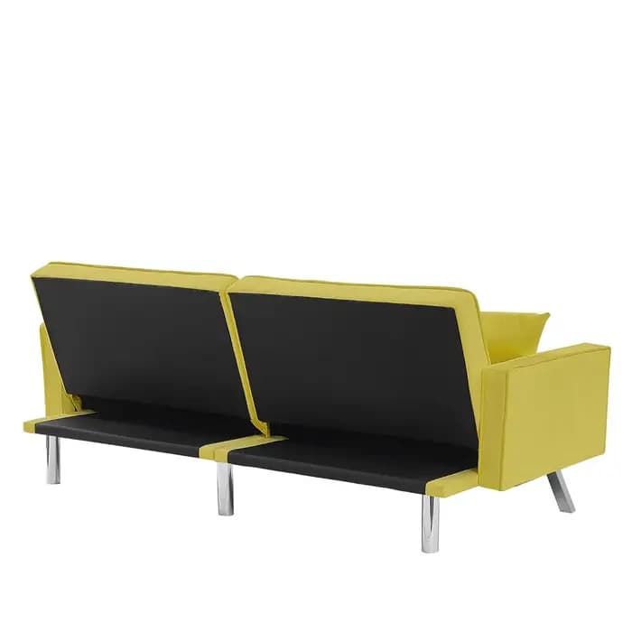 Canapé-lit, canapé convertible moderne en velours, canapé-lit avec accoudoirs et 2 oreillers, pour s