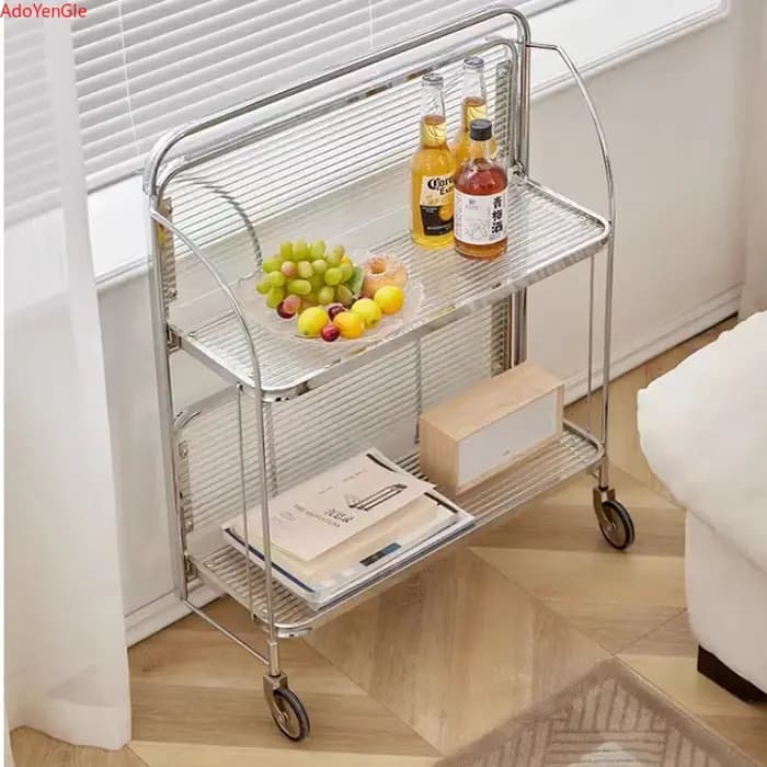 Table d'appoint mobile en verre transparent
