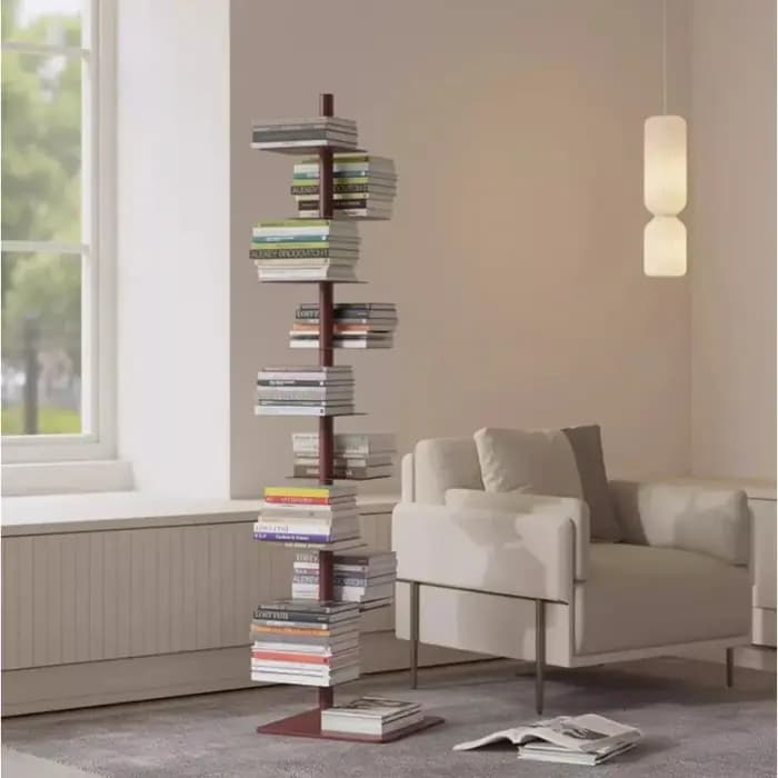 Bibliothèque rotative créative en spirale, présentoir artisanal en fer pour salon, organisateur de l
