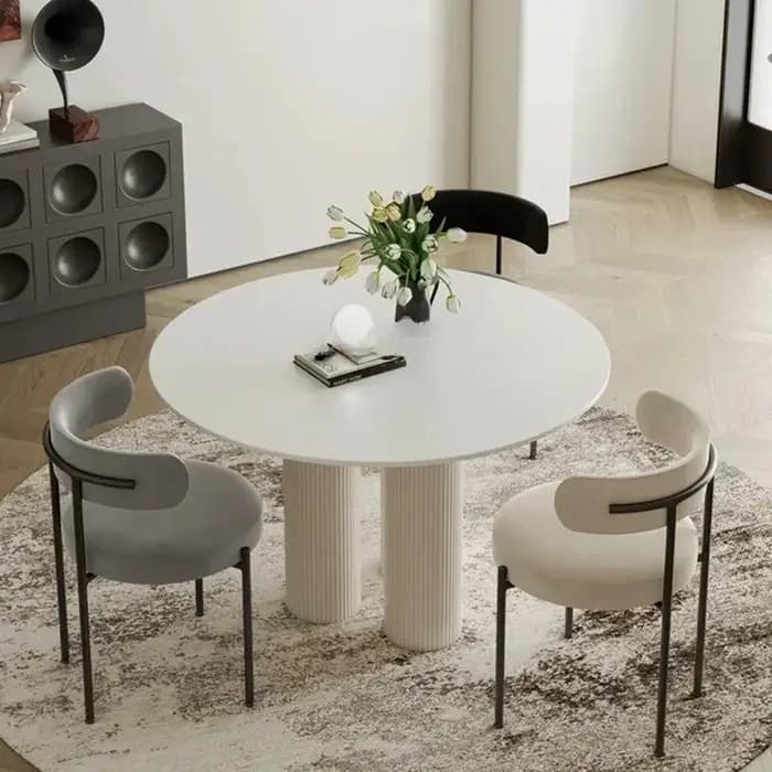 Table à manger ronde ensemble 4 chaises marbre Table à manger nordique minimaliste luxe Comedor De 4