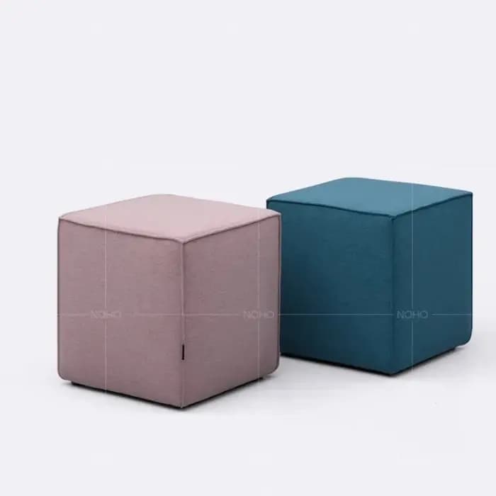 Tabouret Cube Ottoman en tissu scandinave