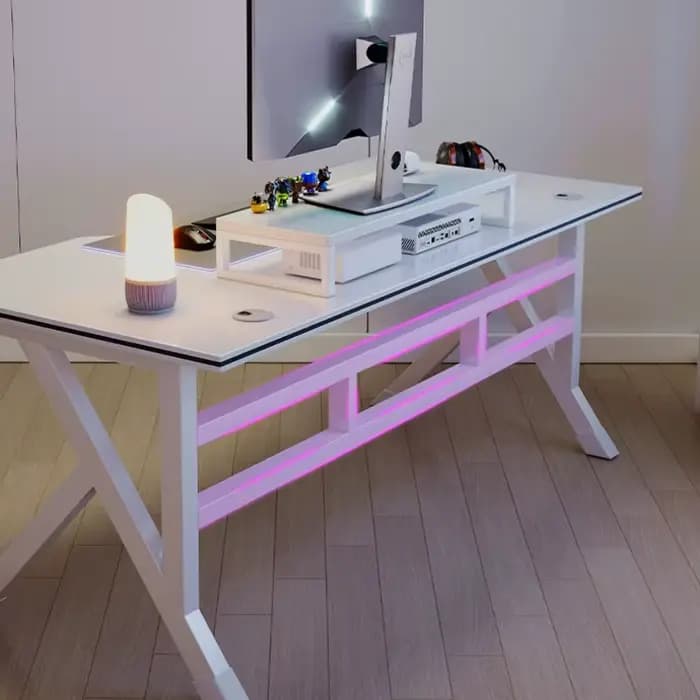 Bureau d'ordinateur de jeu de diffusion Web, bureau à domicile, table ergonomique, chambre à coucher