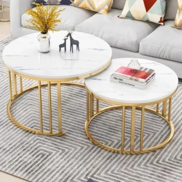 Europe du nord petite Table basse ronde bureau blanc maquillage Tables basses salle à manger salon Muebles Para El Hogar décor à la maison