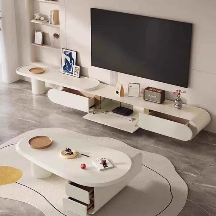 Meuble TV Moderne en Bois Massif