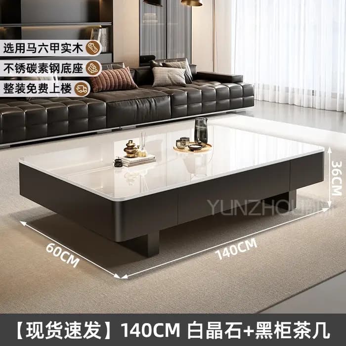 Table basse carrée en bois Design noir Tables basses de luxe uniques Premium Simple Muebles Para El Hogar décoration de la maison
