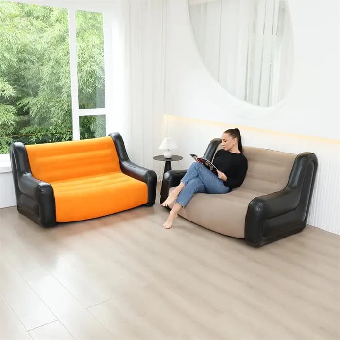 Canapé paresseux pliant, chaise longue gonflable, plis épais et durables, chaise longue de jeu compa