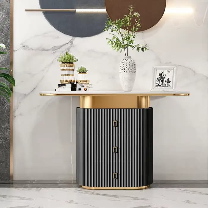 Rangement avec tiroirs Tables Console entrée couloir Tables Console uniques Glamour Recibidor Para E