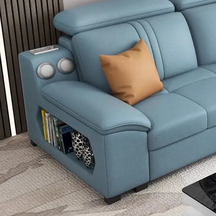 Canapé en cuir véritable design De luxe moderne caché Relax lit