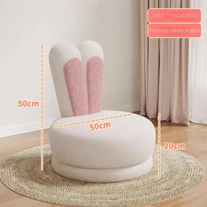 Canapé paresseux pour enfants avec oreilles de lapin de dessin animé, chaise rotative, chaise de lec