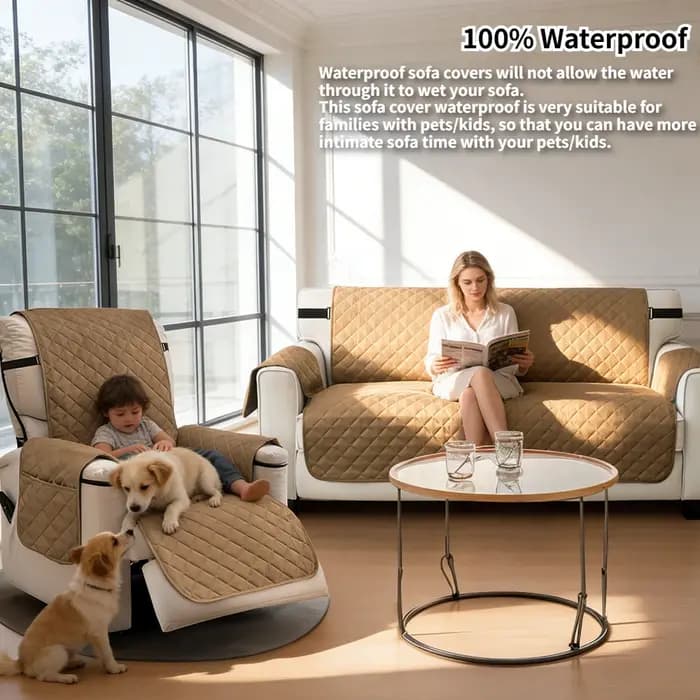 Housse de canapé imperméable matelassée anti-usure pour animaux domestiques