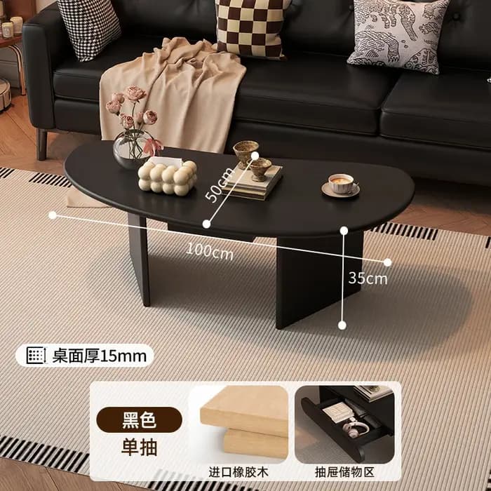 Chine Table basse moderne ronde Simple Table basse en bois noir Design minimaliste Mesinhas De Cabec