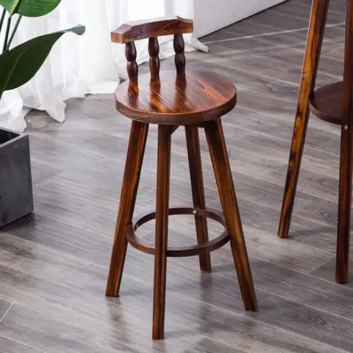 Ensemble de Table de Bar ronde en bois massif de Style américain