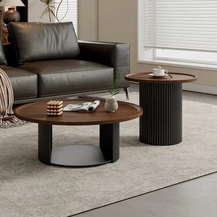 Tables basses rondes en bois