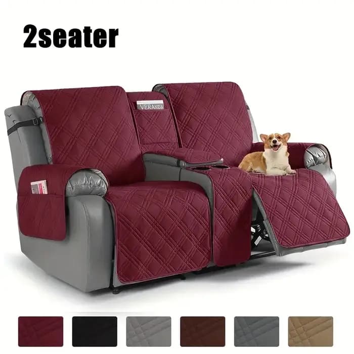 Housse de fauteuil inclinable 2 places avec poche latérale