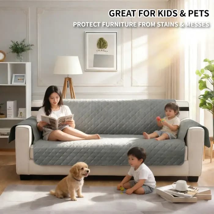 Housse de canapé imperméable matelassée anti-usure pour chien