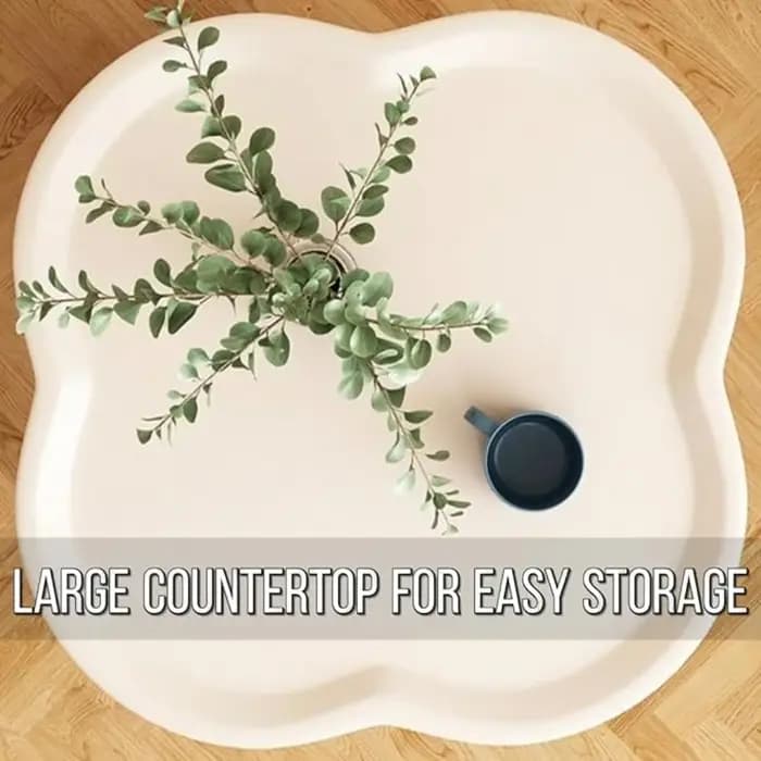 Table d'appoint à 2 niveaux en forme de nuage avec étagère de rangement