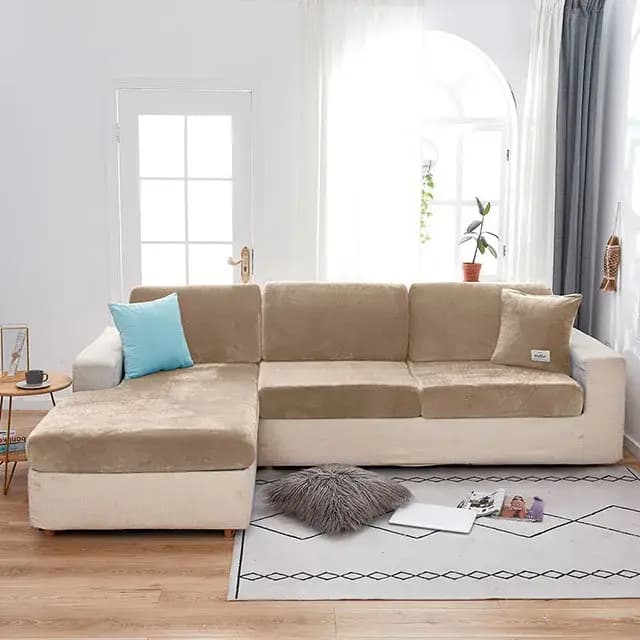 Housse de coussin de canapé en velours