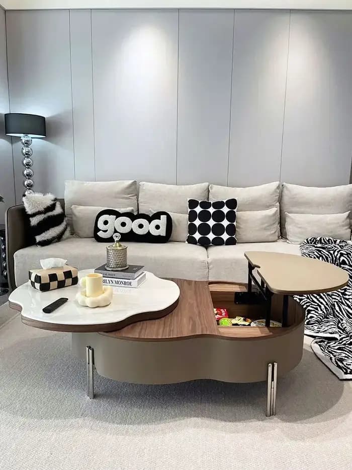 Table basse esthétique peu encombrante, mini table basse moderne de luxe, table d'appoint pour ordin