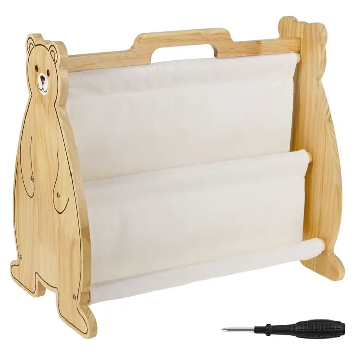 Étagère à livres pour enfants double face en bois massif, bibliothèque amovible pour lecture au sol,