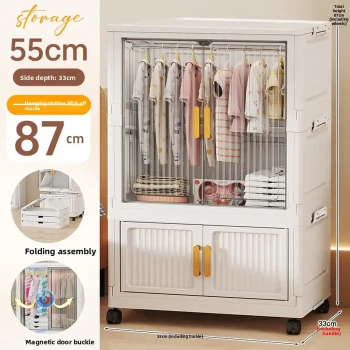 Armoire de rangement modulaire grande capacité, meuble autoportant empilable, idéal pour vêtements,