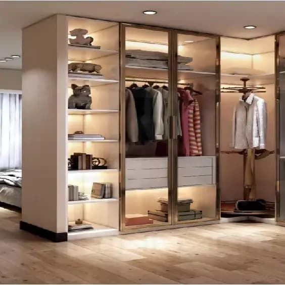 Bibliothèque de Luxe au Design Moderne avec Porte en Verre Simple, en Bois Massif, sur Pied, Étagère
