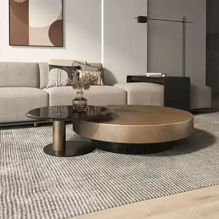 Tables basses design en acier inoxydable