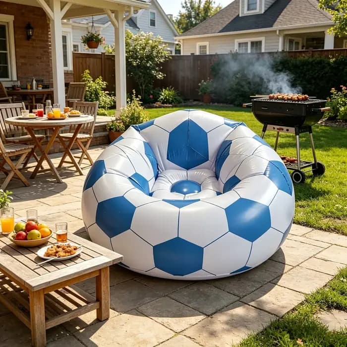 Canapé gonflable en forme de ballon de football