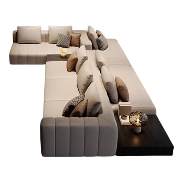 Canapés italiens en cuir véritable minimaliste luxe cinéma chambres