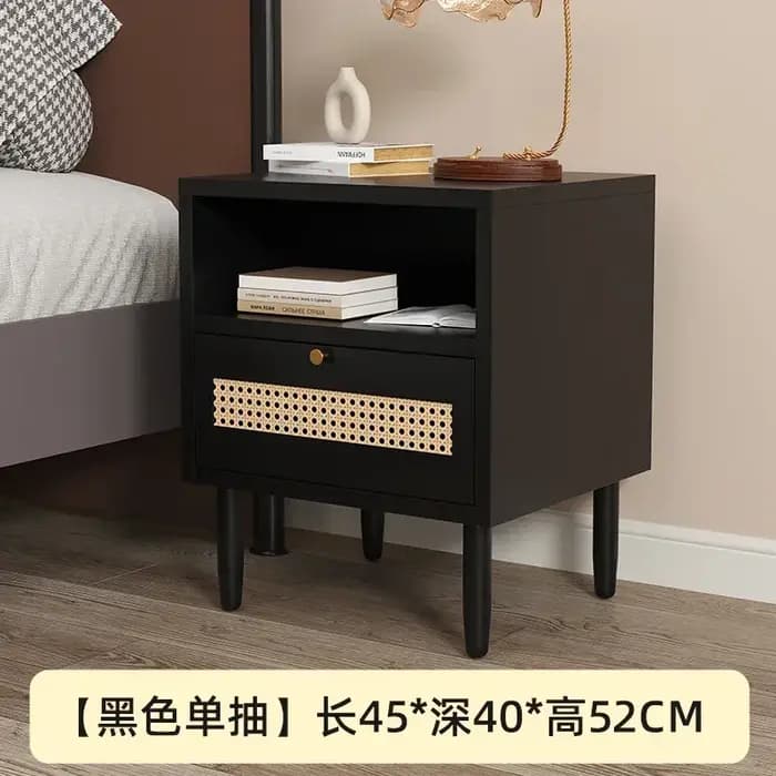 Table de chevet moderne rétro en rotin, armoire latérale minimaliste, organisateur de chambre polyva