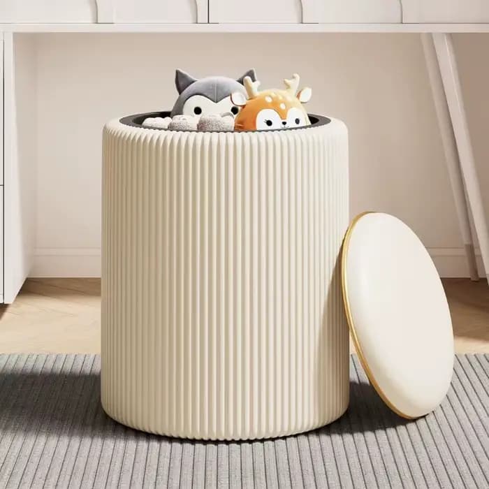 Tabouret de rangement bas rond moderne, tabourets de maquillage, esthétique, confortable, pour une s