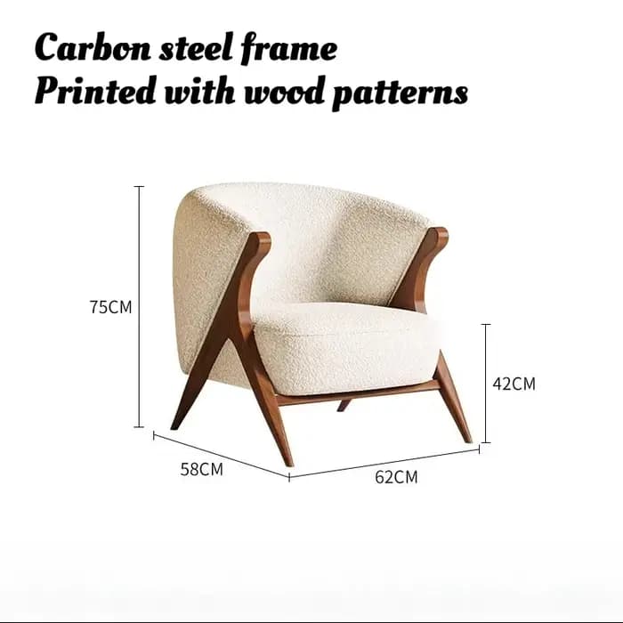Fauteuil lounge rétro américain Wabi Sabi