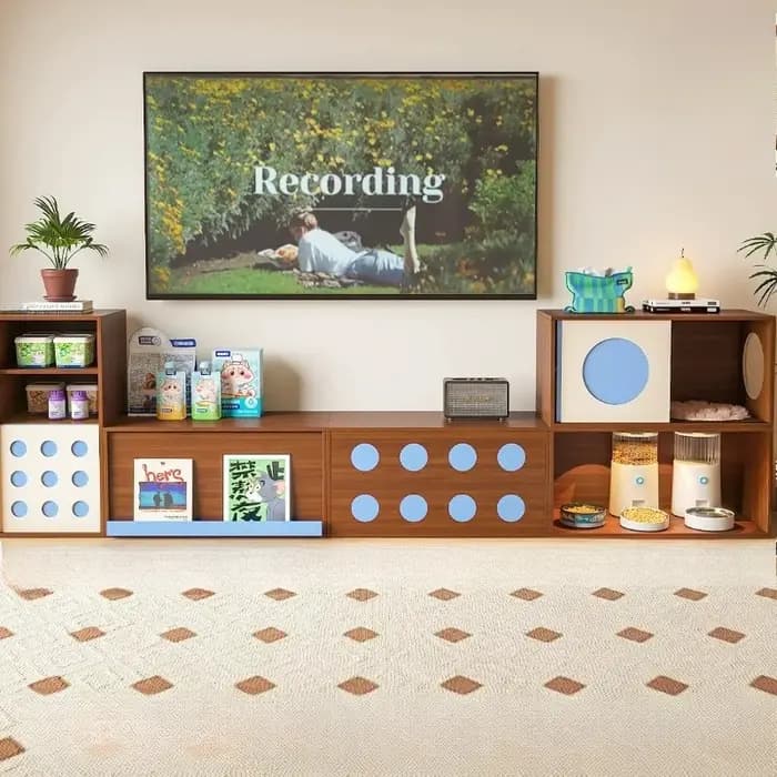 Meuble TV vintage de rangement sur pied pour salon