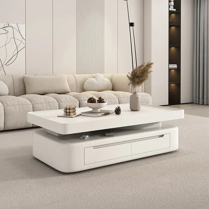 Table basse design nordique avec rangement