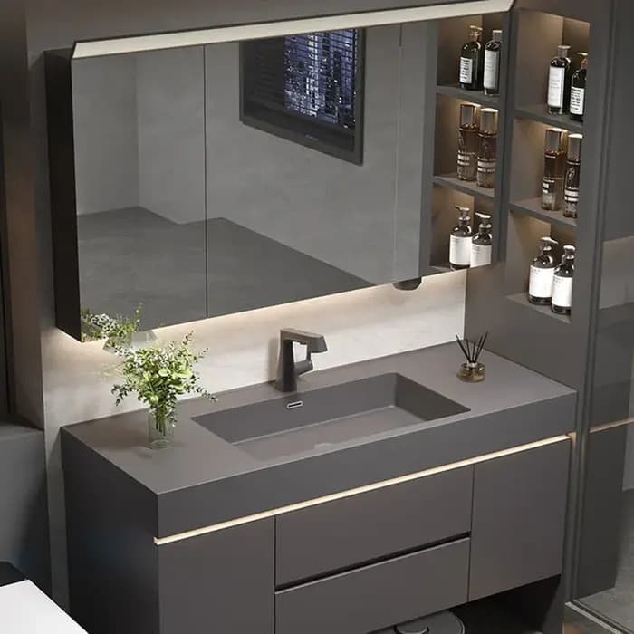 Étagères de rangement, armoire de salle de bain