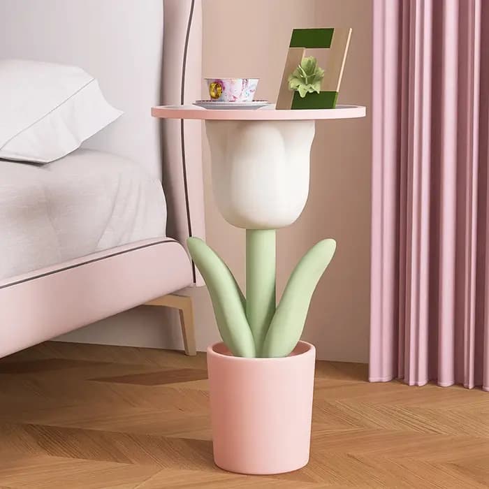 Table d'appoint tulipe rose de Style nordique, Table de chevet de salon, petite Table basse créative