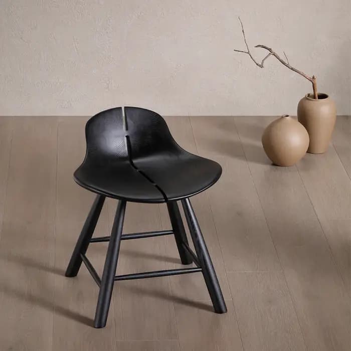 Chaise de salle à manger en bois massif de style Wabi-sabi haut de gamme