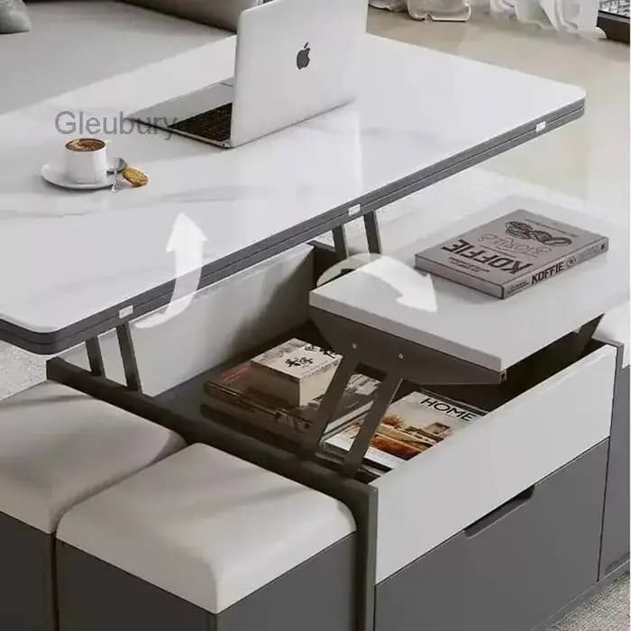 Tables Basses Modernes Multifonctionnelles avec Plateau Relevable et Rangement – Tables à Café Haut de Gamme, Design Unique et Tendance, Meubles Mesa Centro Elevable