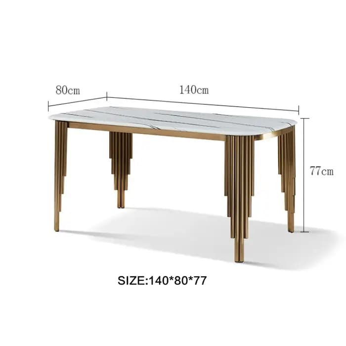 Table à manger rectangulaire en marbre, table post-moderne, petit appartement nordique, maison moder