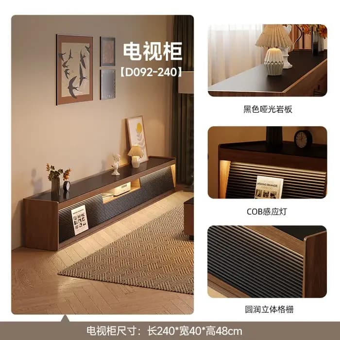 Meuble TV bas en bois brillant de luxe pour chambre et salon, avec tiroirs, style moderne, accessoires de maison