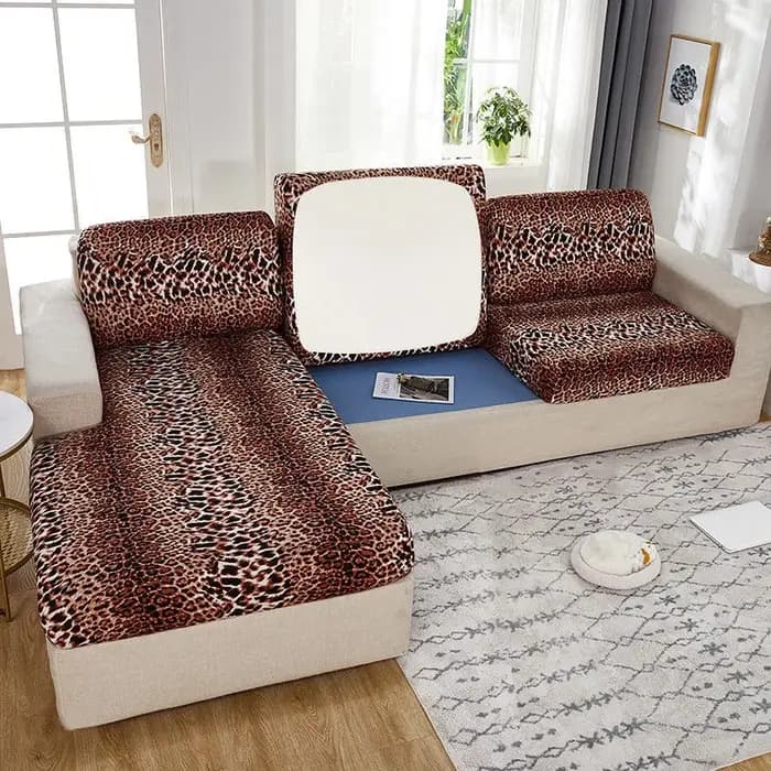 Housse de coussin de siège de canapé imprimé léopard, housse de canapé pour salon, housse de siège é
