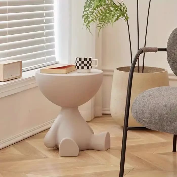 Table d'appoint de canapé créative, table basse amovible, style crème, simple, pour salon, table ron