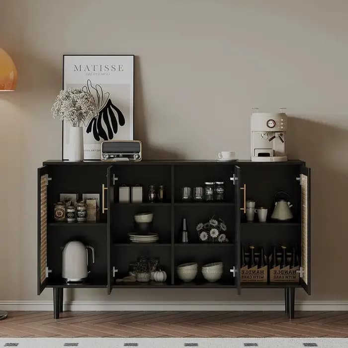 Armoire de salon minimaliste en rotin