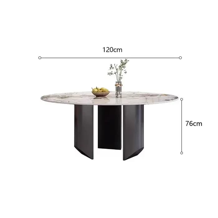 Table à manger ronde en dalle de roche, table à manger minimaliste moderne, petite table ronde pour