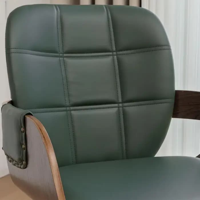 Ensemble de deux chaises de salle à manger MCM, chaises de salle à manger pivotantes en simili cuir