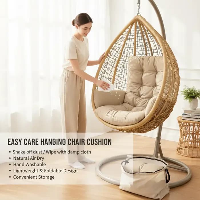 Coussin de remplacement pour fauteuil suspendu, coussins épaissis pour siège de balançoire, coussin de chaise suspendue pour intérieur/extérieur, lavable